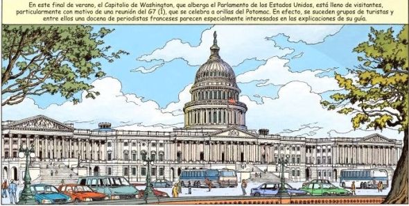 El Capitolio de Washington magistralmente dibujado.